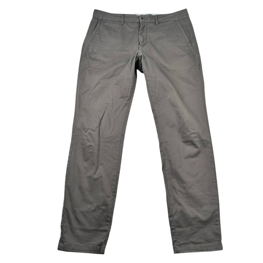 Perk Feel Good Chinos Mens 33/32 Grey Slim Fit Stretch Flat Front Pants